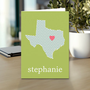 Texas-Liebe mit benutzerdefiniertem Herz- und Fami Karte