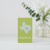 Texas-Liebe mit benutzerdefiniertem Herz- und Fami Visitenkarte (Stehend Vorderseite)