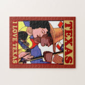 Texas-Liebe und Flaggen Puzzle (Horizontal)