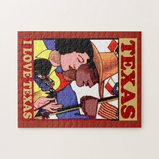 Texas-Liebe und Flaggen Puzzle (Horizontal)