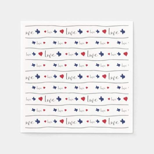 Texas-Liebe und Herz-Muster Serviette (Vorderseite)