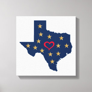 Texas Liebe und Sterne im einsamen Star Stat Leinwanddruck