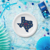 Texas Liebe und Sterne im einsamen Star Stat Pappteller (Party)