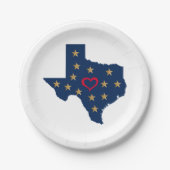 Texas Liebe und Sterne im einsamen Star Stat Pappteller (Vorderseite)