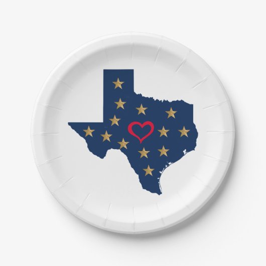 Texas Liebe und Sterne im einsamen Star Stat Pappteller (Vorderseite)