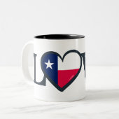 Texas-Liebe Zweifarbige Tasse (Vorderseite Links)