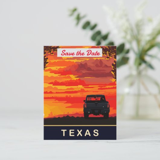 Texas, Lieferwagen Track Drive on Sunset, Save The Date (Stehend Vorderseite)