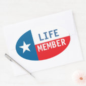 Texas Life Member Round Autoaufkleber Ovaler Aufkleber (Umschlag)
