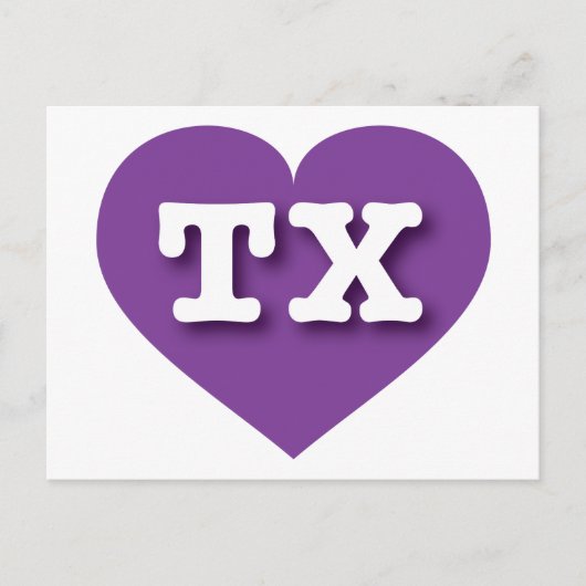 Texas Lila Heart - I Liebe TX Postkarte (Vorderseite)