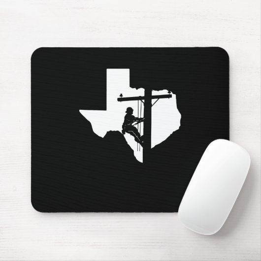 Texas Lineman Pole Climbers Lineman Ehefrau Men Wo Mousepad (Mit Mouse)