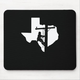 Texas Lineman Pole Climbers Lineman Ehefrau Men Wo Mousepad