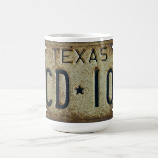 Texas-Lizenz-Platten-Tasse 1973 Kaffeetasse (Mittel)