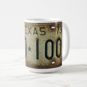 Texas-Lizenz-Platten-Tasse 1973 Kaffeetasse (VorderseiteRechts)