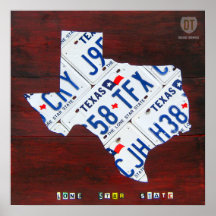 Texas-Lizenzplakette Karte drucken
