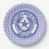 Texas Logo Bluebonnet Muster Ihr Text Pappteller (Vorderseite)