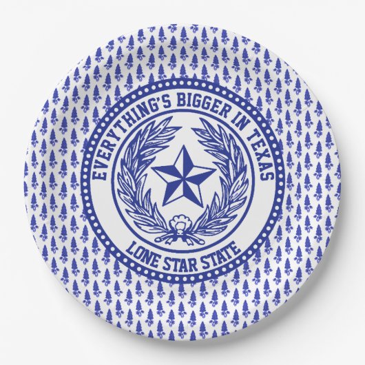 Texas Logo Bluebonnet Muster Ihr Text Pappteller (Vorderseite)
