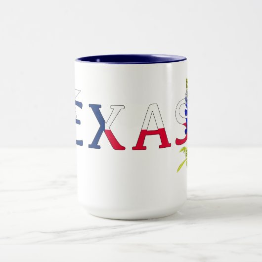 Texas-Logo mit Bluebonnets Tasse (Zentrum)
