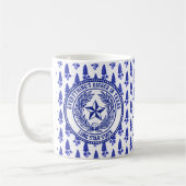 Texas-Logobluebonnet-Muster Ihr Text Kaffeetasse (Links)