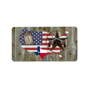 Texas Lone Star Dueling Pistolen am meisten Gewoll Adressaufkleber