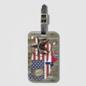 Texas Lone Star Dueling Pistolen am meisten Gewoll Gepäckanhänger (Vorderseite Vertikal)