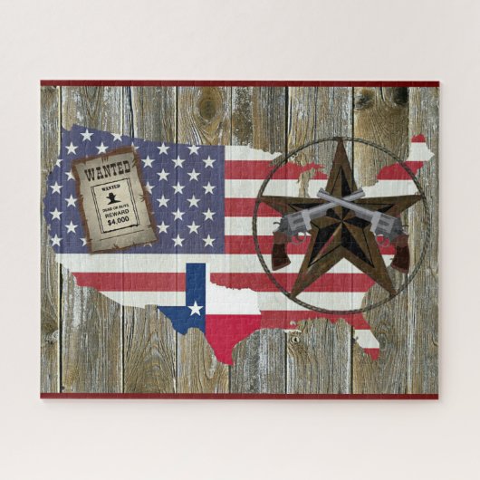 Texas Lone Star Dueling Pistolen am meisten Gewoll Puzzle (Horizontal)