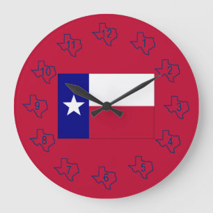 Texas Lone Star Flag Große Wanduhr