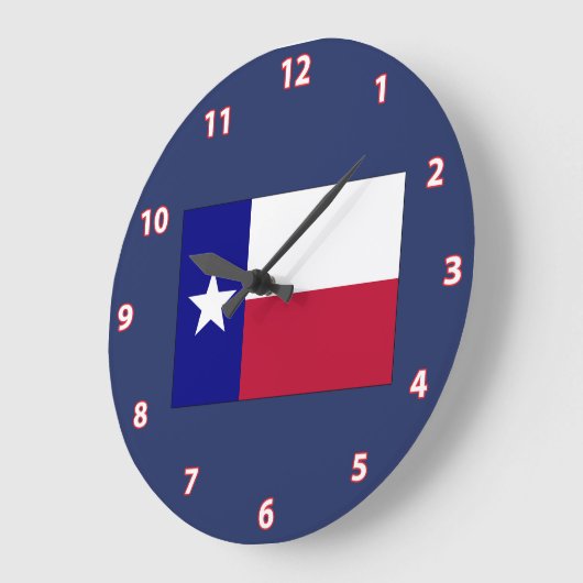 Texas Lone Star Flag Große Wanduhr (Winkel)