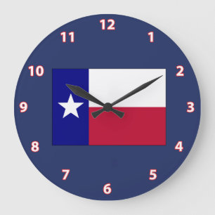 Texas Lone Star Flag Große Wanduhr
