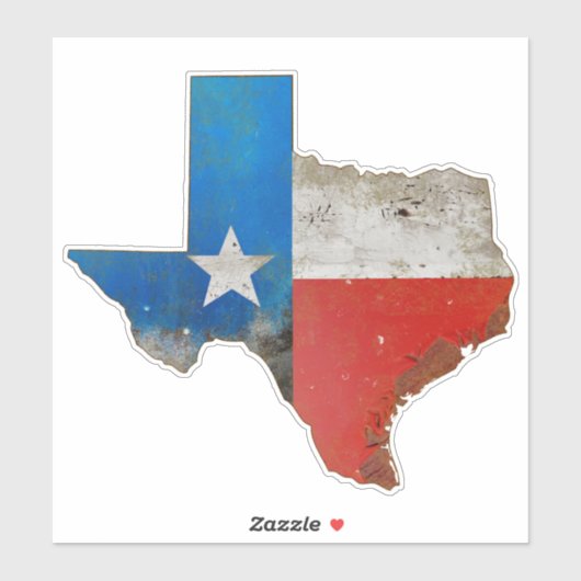 Texas, Lone Star, Flag, Karte Aufkleber (Blatt)
