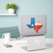 Texas, Lone Star, Flag, Karte Aufkleber (Laptop auf Schreibtisch)