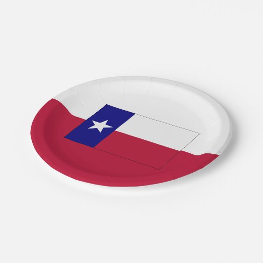 Texas Lone Star Flag Pappteller (Schrägansicht)