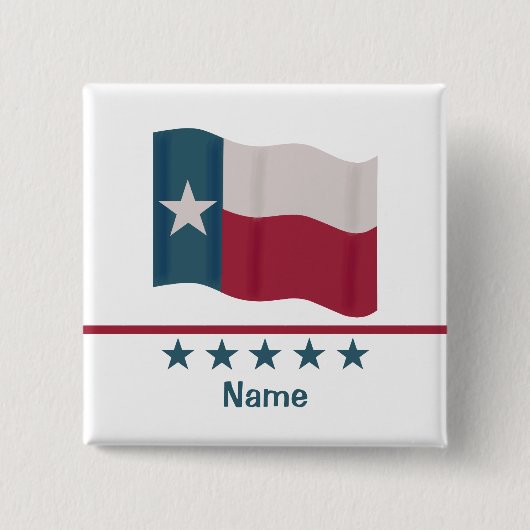 Texas Lone Star Flag Personalisiert Name Abzeichen Button (Vorderseite)