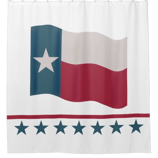 Texas Lone Star Flag Red White Blue Duschvorhang (Vorderseite)