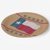 Texas Lone Star Flag Red White Blue Tan Pappteller (Schrägansicht)
