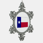 Texas Lone Star Flag Schneeflocken Zinn-Ornament (Links)