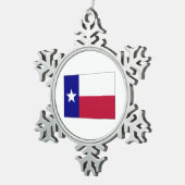 Texas Lone Star Flag Schneeflocken Zinn-Ornament (Rechts)