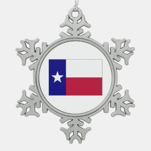 Texas Lone Star Flag Schneeflocken Zinn-Ornament