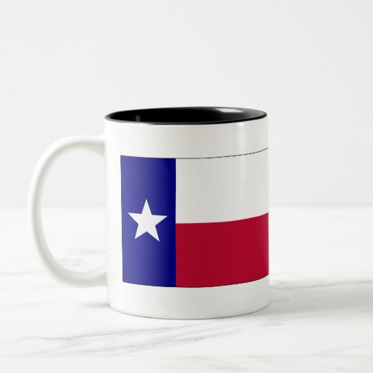 Texas Lone Star Flag Zweifarbige Tasse (Links)