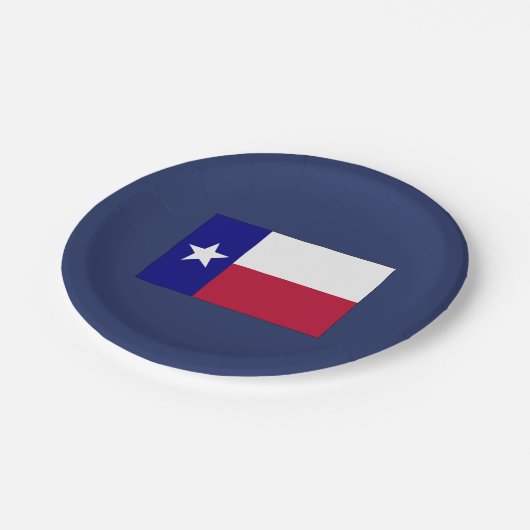 Texas-Lone-Star-Flagge Pappteller (Schrägansicht)
