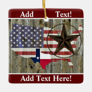 Texas Lone Star Flaggen Karte Keramik Ornament