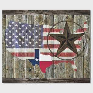 Texas Lone Star - Flaggen-Karteikarte Geschenkpapier