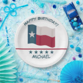 Texas Lone Star Flaggenname Personalisieren Geburt Pappteller (Party)