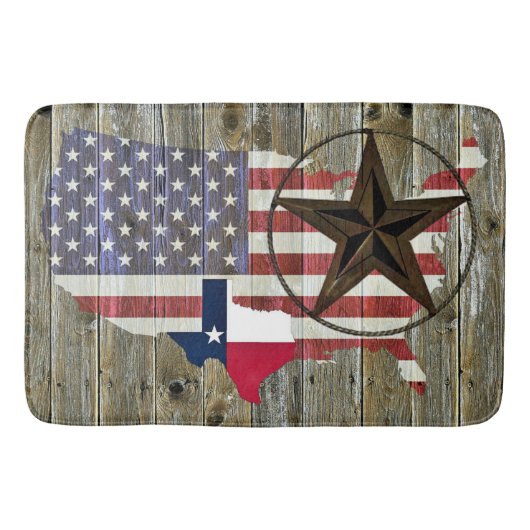 Texas Lone Star - Flaggenplan Badematte (Vorderseite)