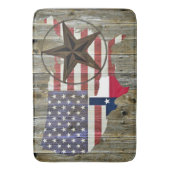 Texas Lone Star - Flaggenplan Badematte (Vorderseite Vertikal)