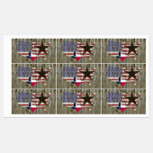Texas Lone Star - Flaggenplan Etiketten (Blatt)