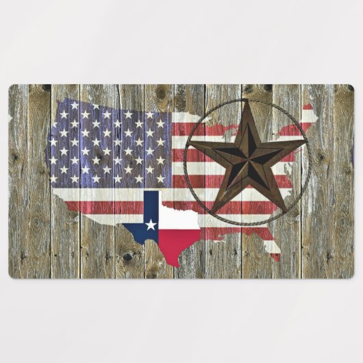 Texas Lone Star - Flaggenplan Etiketten (Design 1)
