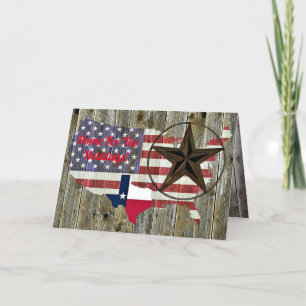 Texas Lone Star - Flaggenplan Feiertagskarte