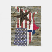 Texas Lone Star - Flaggenplan Fleecedecke (Vorderseite)