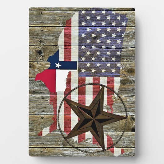 Texas Lone Star - Flaggenplan Fotoplatte (Vorderseite)