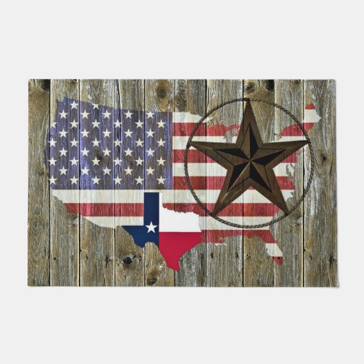 Texas Lone Star - Flaggenplan Fußmatte (Vorderseite)